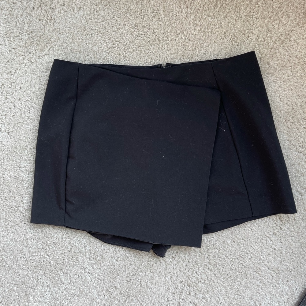 black asymmetrical skort